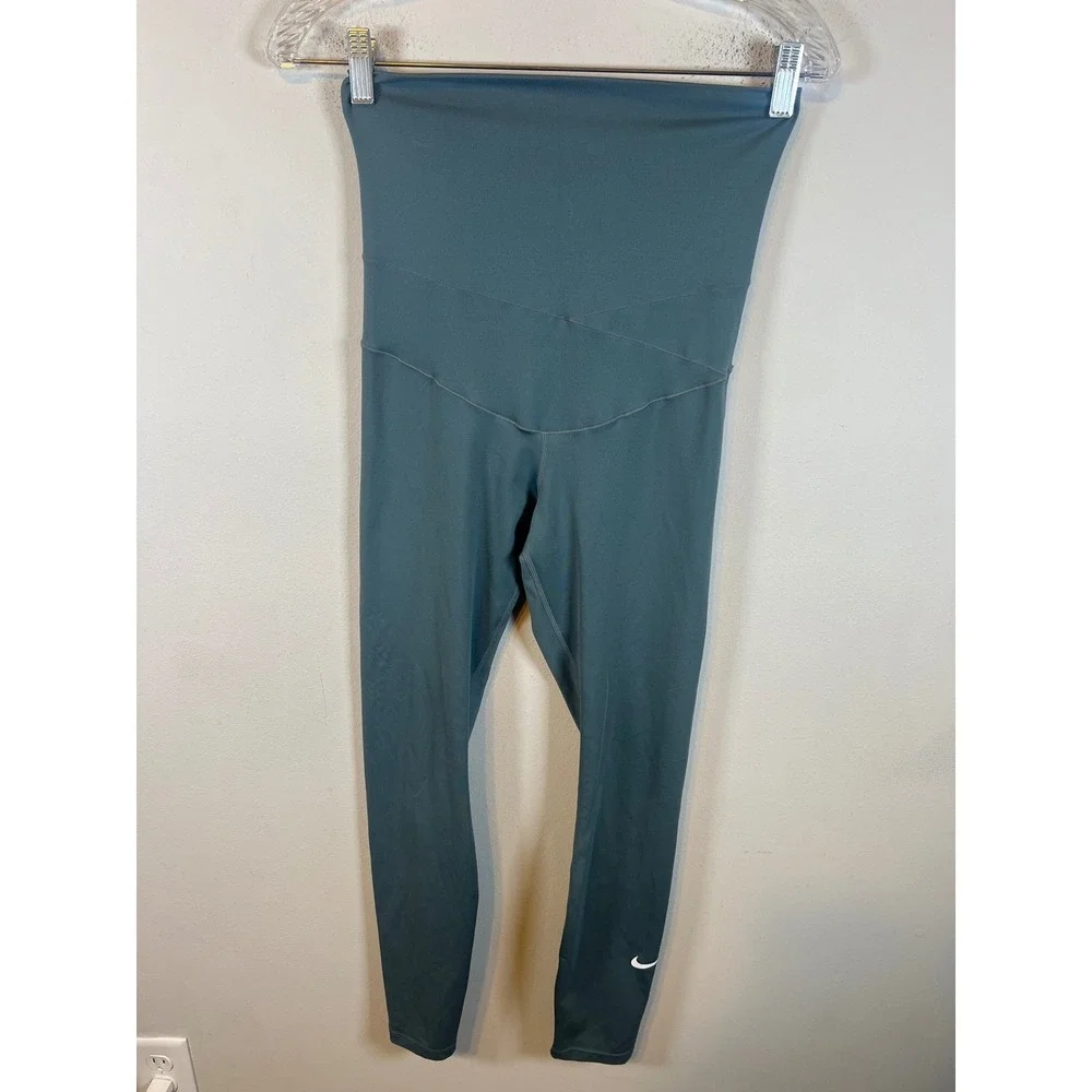Nike Womens Leggings Crossover Waistband Teal Blue Small